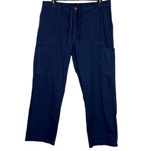 Carhartt Mens Cargo Scrubs Pants Pockets Flat Front Cotton Blend Drawstring XL
